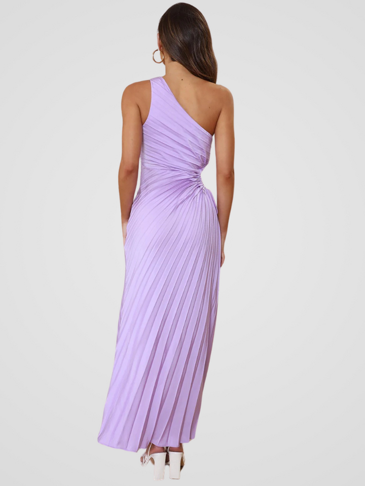 Aurora One Shoulder Pleat Dress