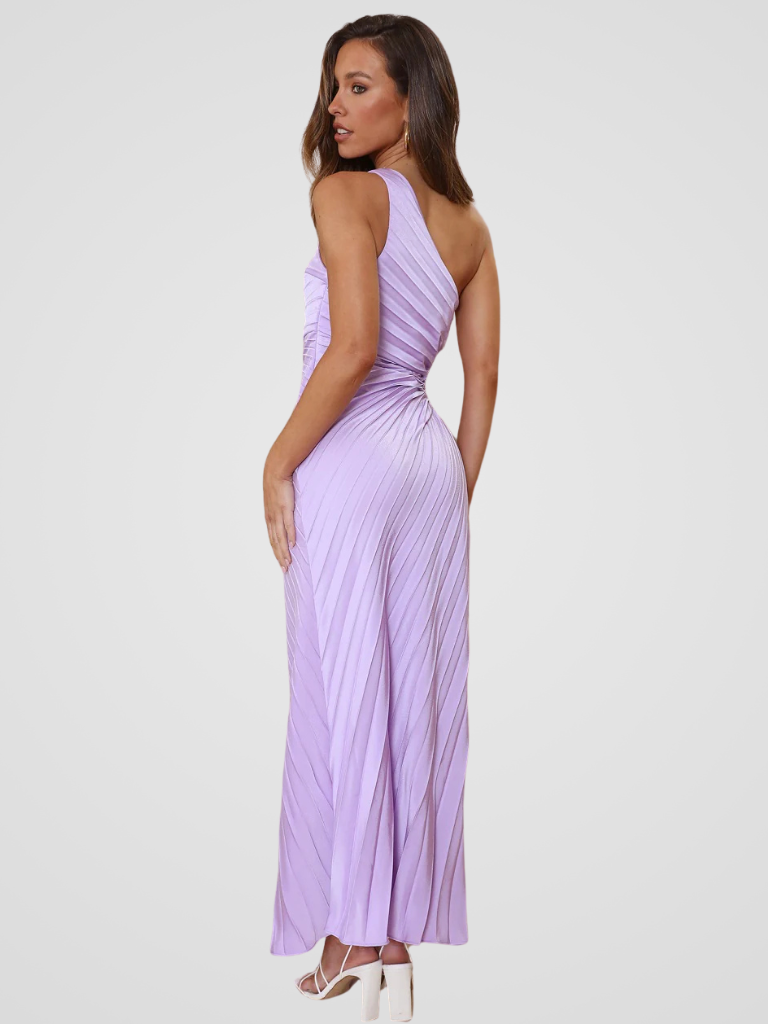 Aurora One Shoulder Pleat Dress