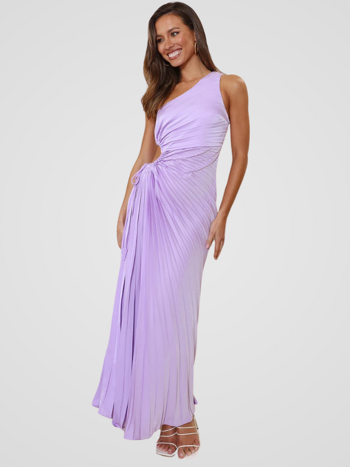 Aurora One Shoulder Pleat Dress