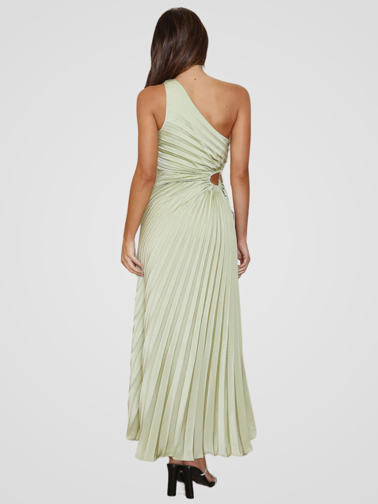 Aurora One Shoulder Pleat Dress