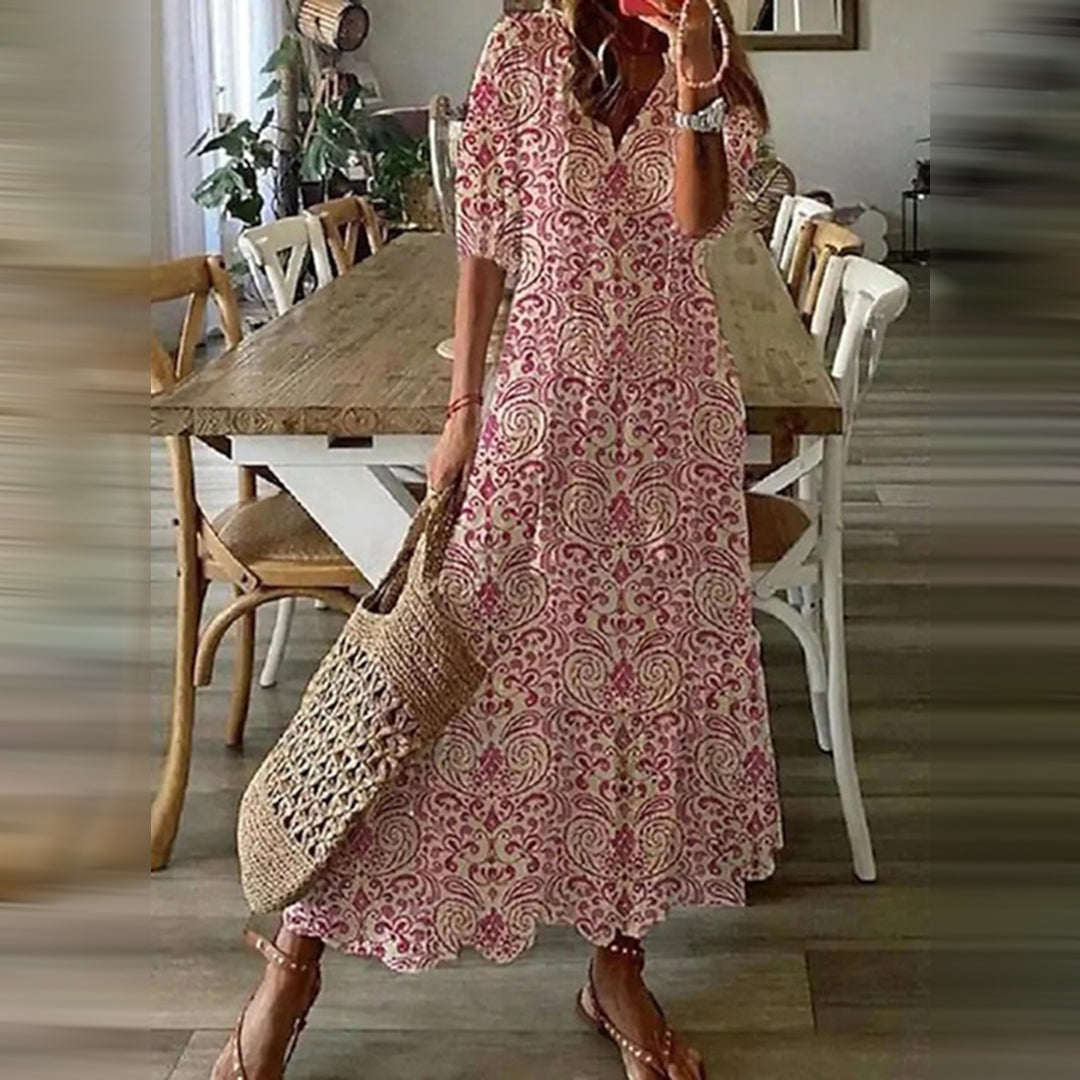 Capucine  – Maxi Boho Dress with Elegant Retro Charm