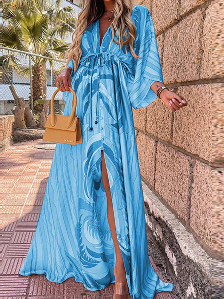 Kiana - Elegant Printed Beach Cover-Up Dress