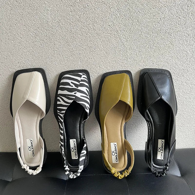 Lidia | Square-toe slingback sandals