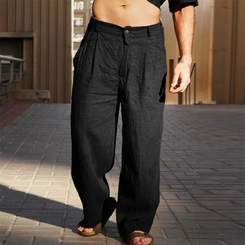DARIO | WIDE-LEG LINEN TROUSERS