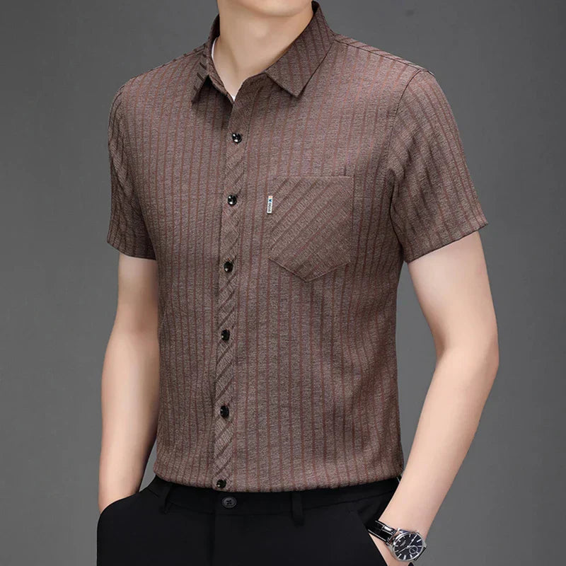 Business Polo with Fine Stripes