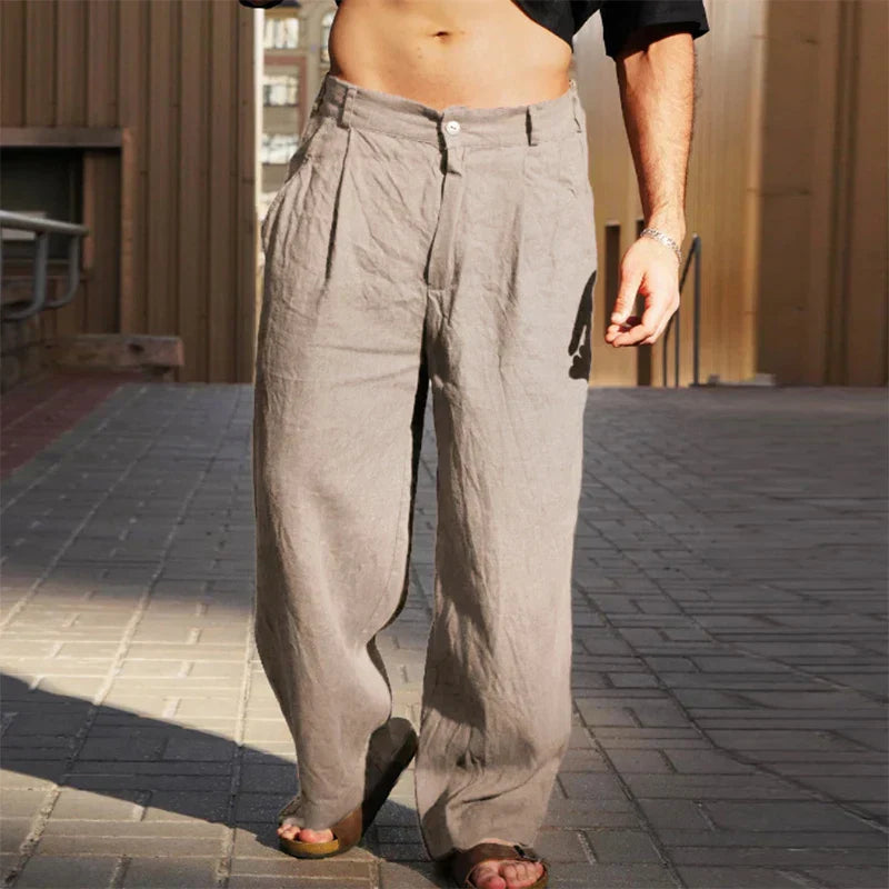 DARIO | WIDE-LEG LINEN TROUSERS