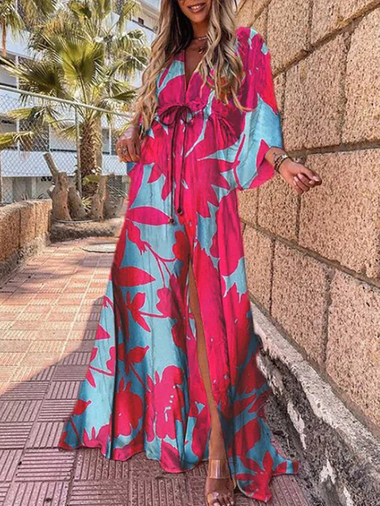 Kiana - Elegant Printed Beach Cover-Up Dress