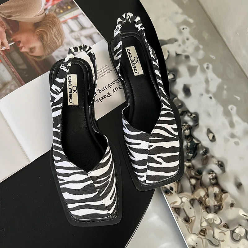 Lidia | Square-toe slingback sandals