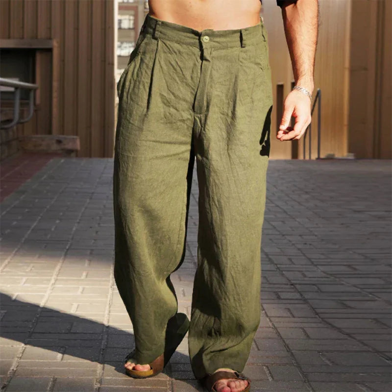 DARIO | WIDE-LEG LINEN TROUSERS