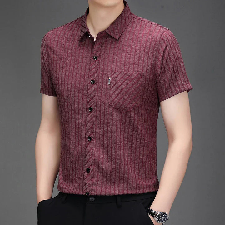 Business Polo with Fine Stripes