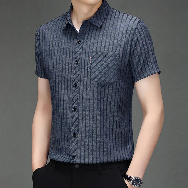 Business Polo with Fine Stripes