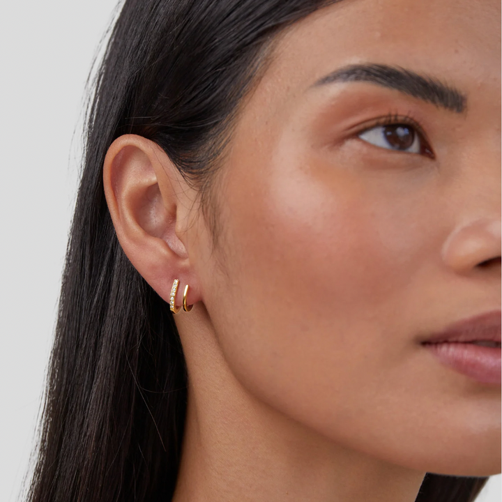 18K Gold Earrings with Grip Crystals