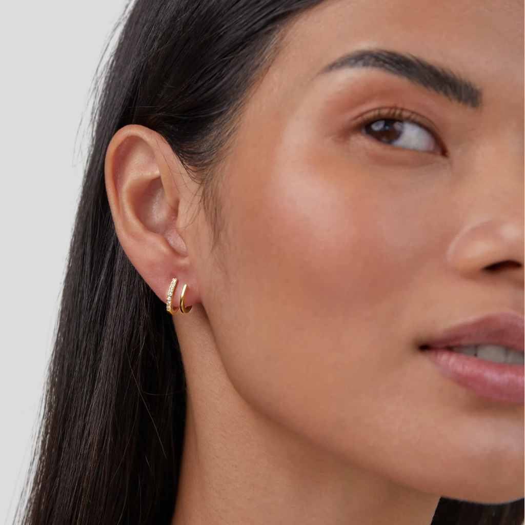 18K Gold Earrings with Grip Crystals