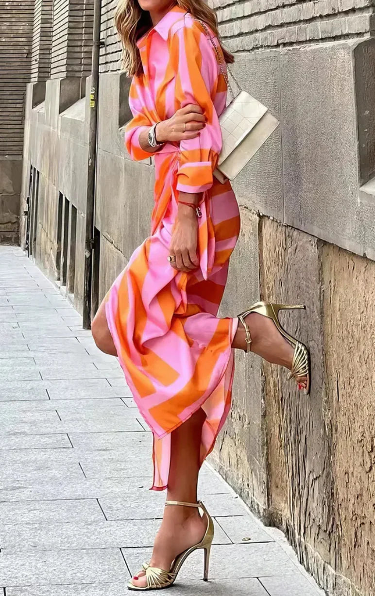 Rosea Wrap Style Dress with Print