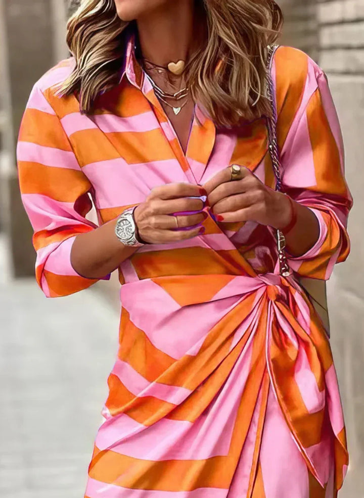 Rosea Wrap Style Dress with Print