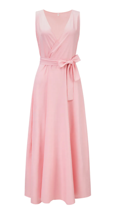 Jessica - Women's Solid Color V-Neck Long Dress