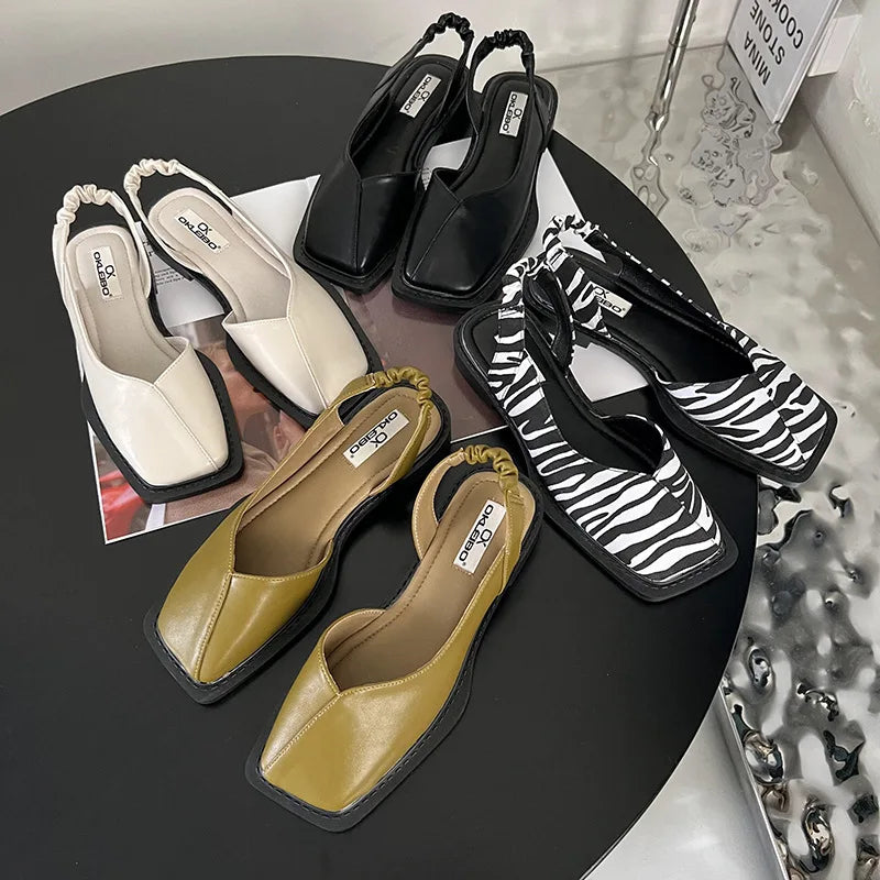 Lidia | Square-toe slingback sandals