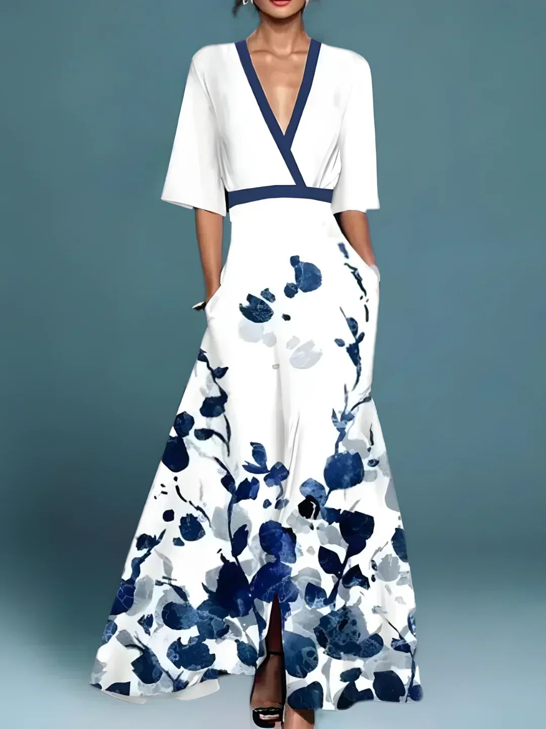 Laure | Elegant Flower Wrap Dress