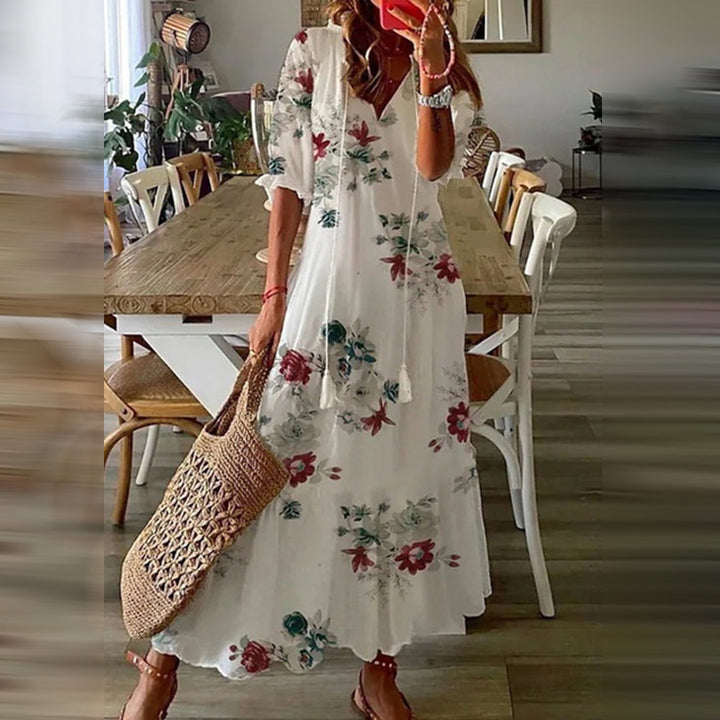 Capucine  – Maxi Boho Dress with Elegant Retro Charm