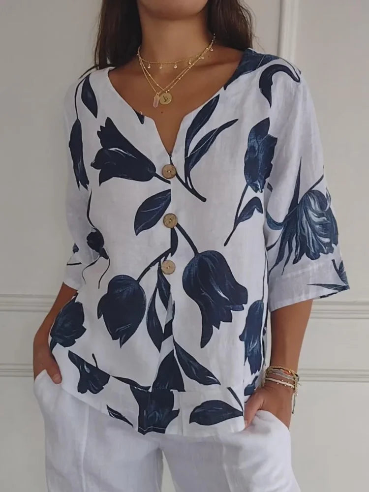 Lena | Blouse with Flowers
