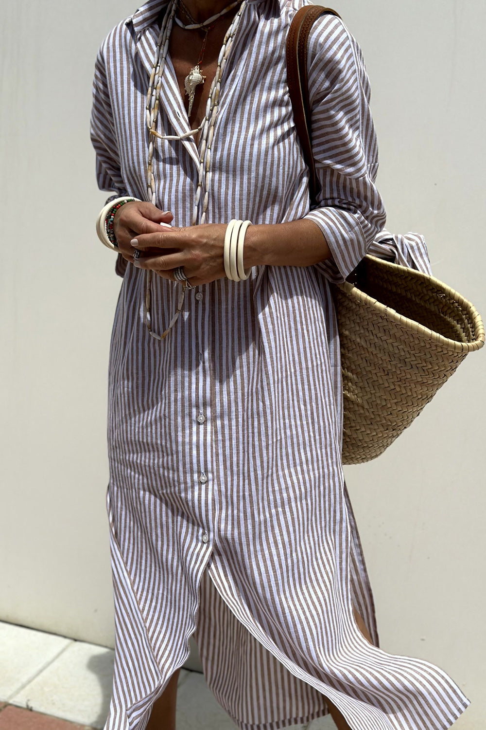 Sally | Elegant striped shirt dress