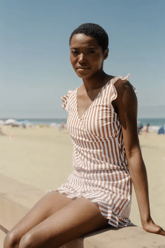 Agnieszka – Ruffled swimsuit with bust support