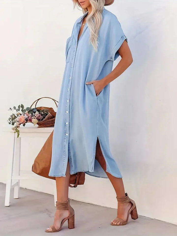 Rosea Shirt Dress with Pockets