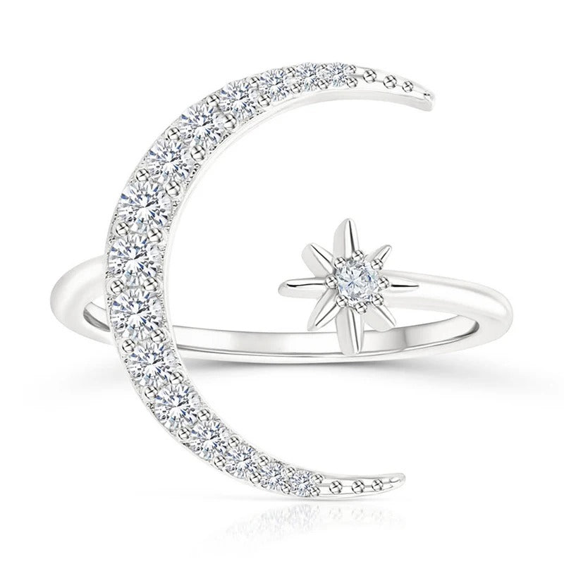 Silver Luna and Stella Ring