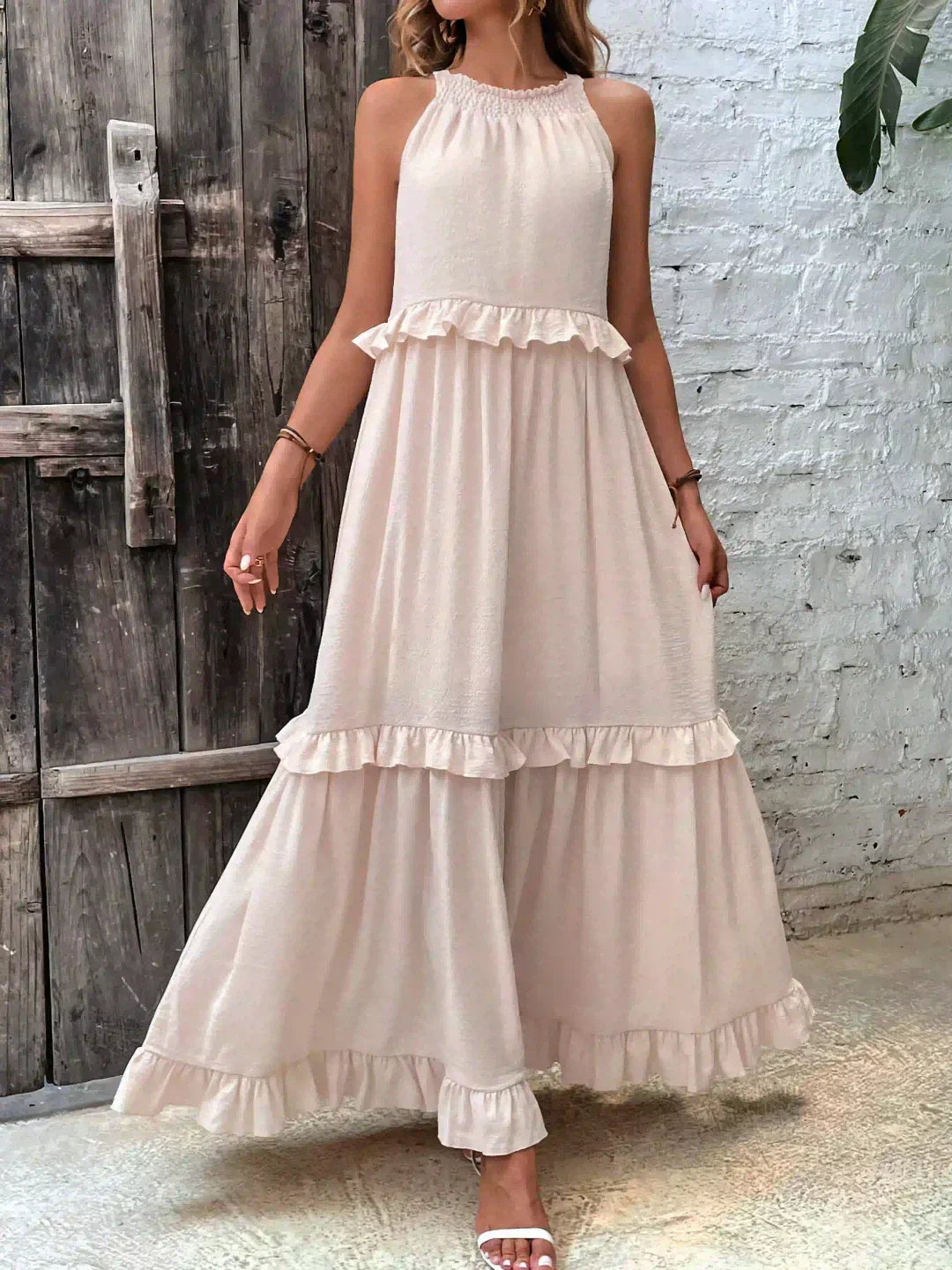 Sarah | Maxi Dress with Ruffles and Halter (Almost Sold Out)