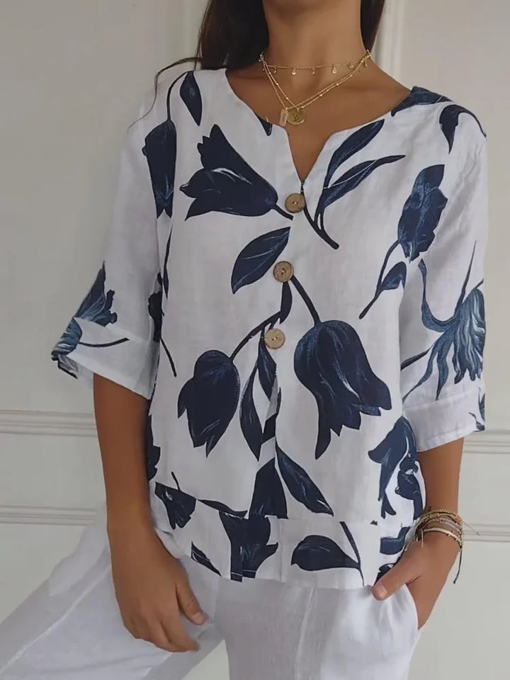 Lena | Blouse with Flowers