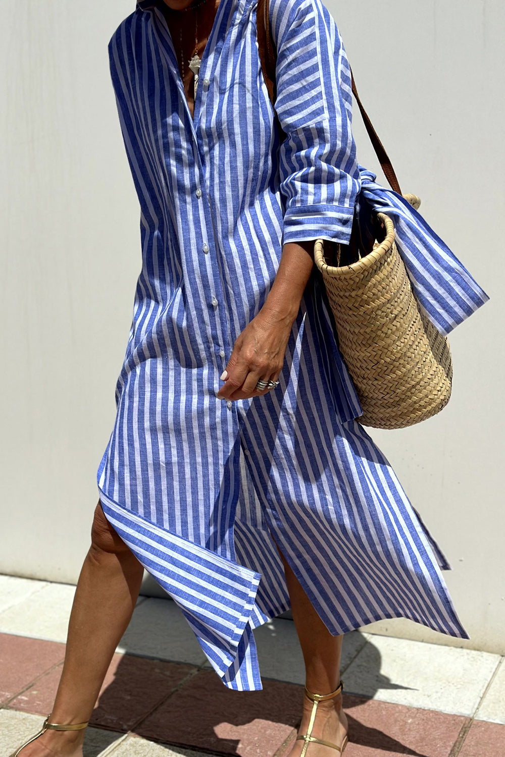 Sally | Elegant striped shirt dress