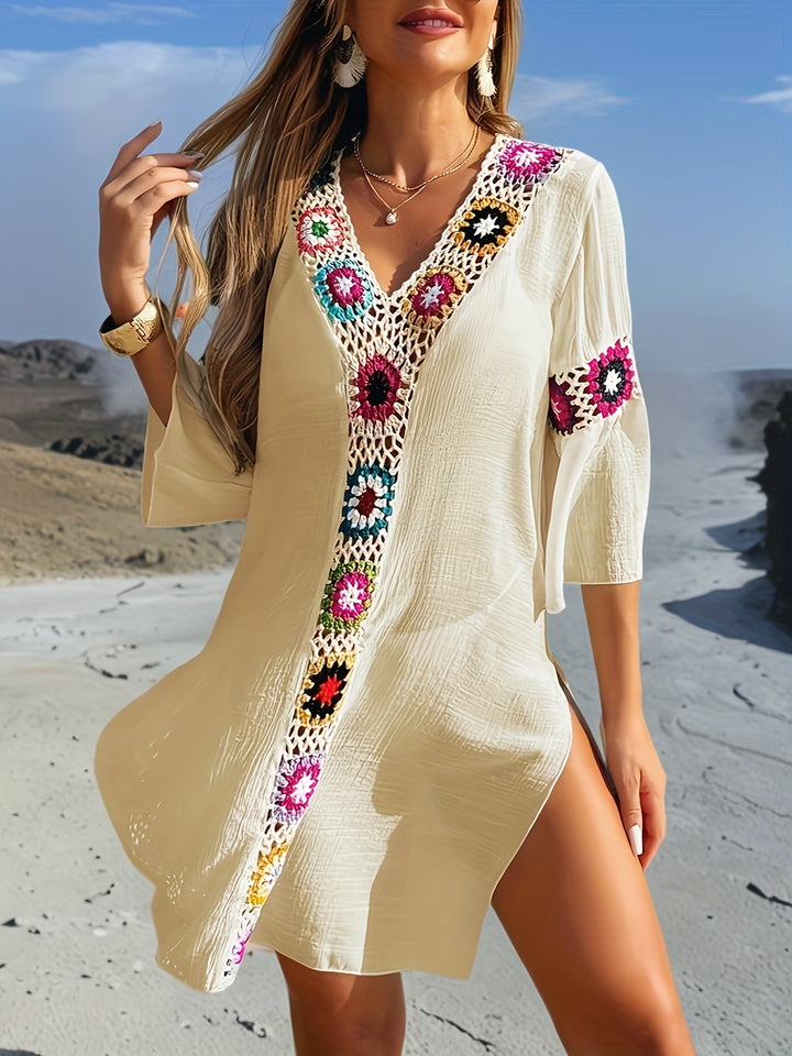 Maïa | Crochet-trimmed boho beach dress
