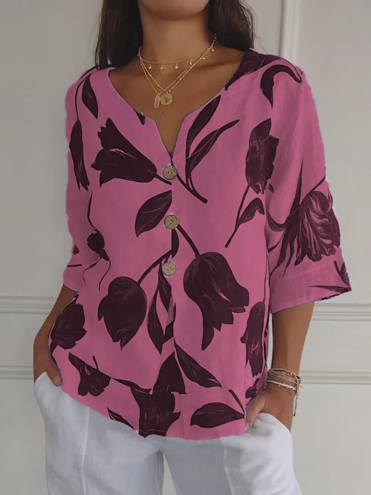 Lena | Blouse with Flowers