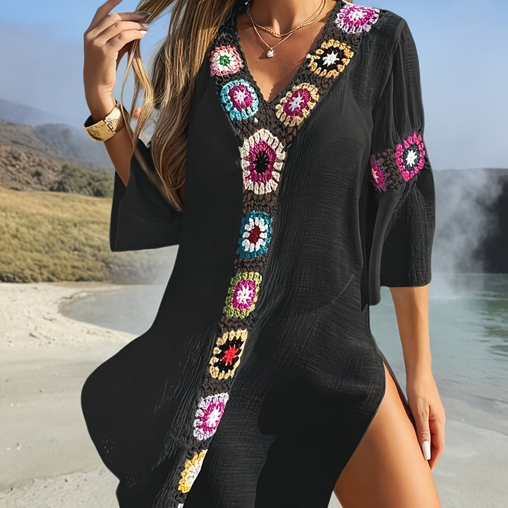 Maïa | Crochet-trimmed boho beach dress