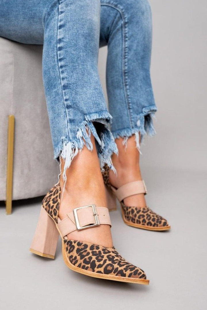 Avano | Leopard Leather Pumps with Stable Heel
