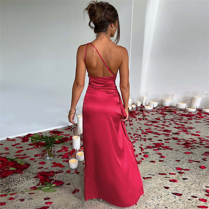 Sienna - Ruched One-Shoulder Maxi Dress