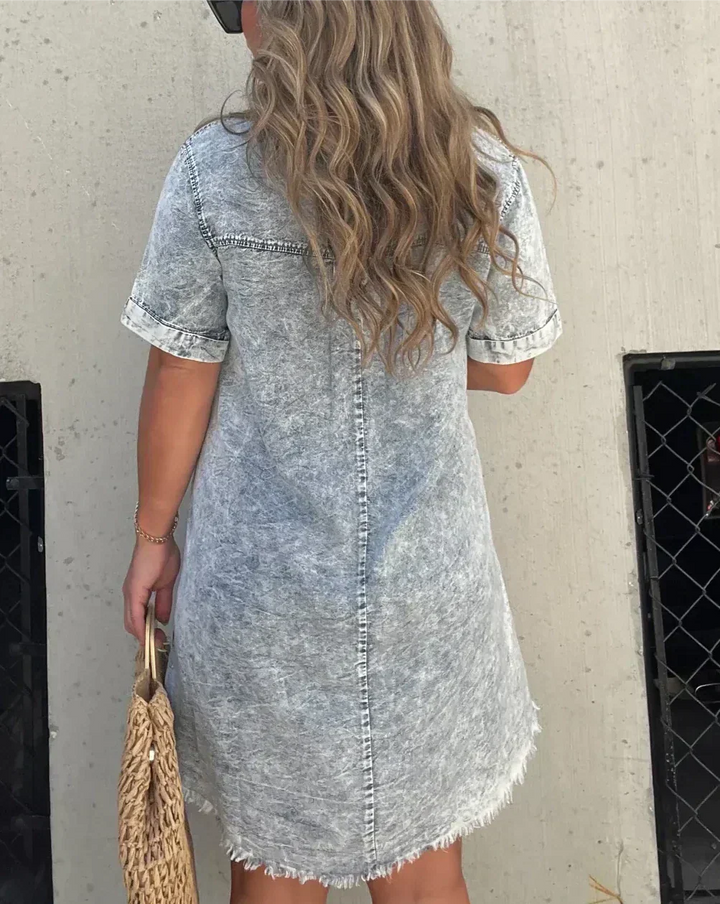 Vera  - Elegant Jeans Shirt Dress
