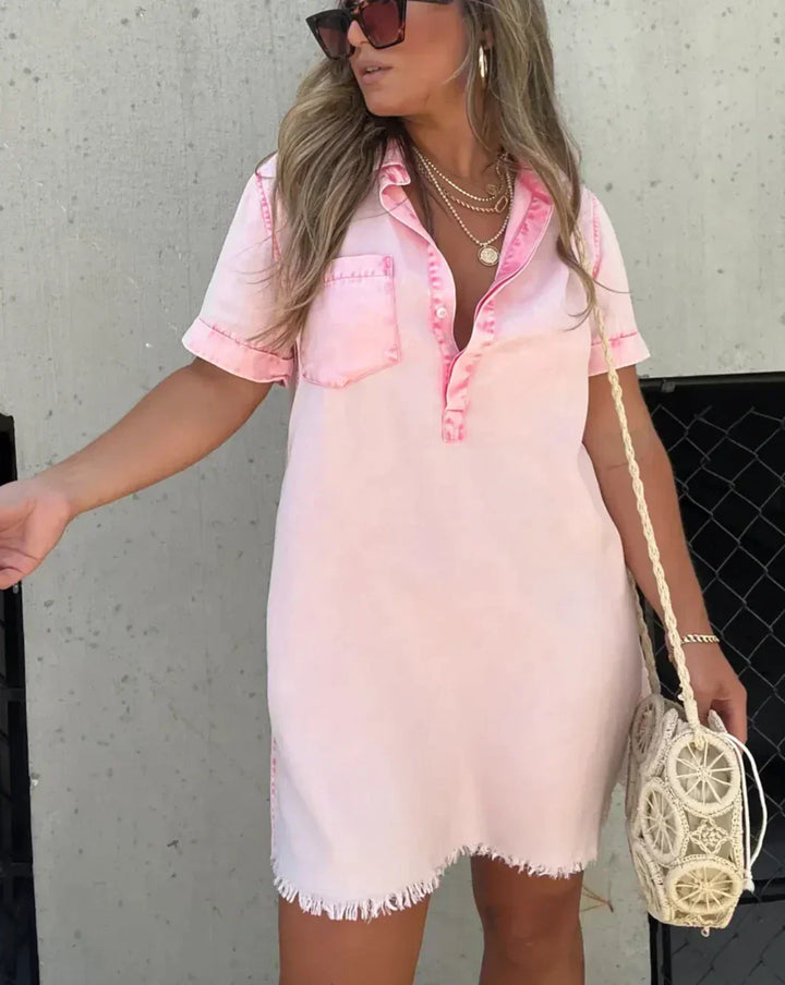 Vera  - Elegant Jeans Shirt Dress