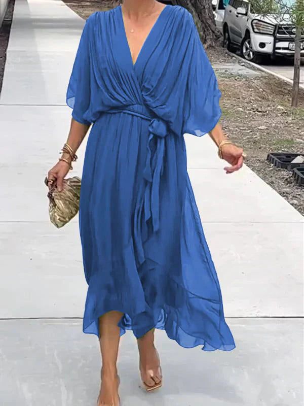 GINEVRA | Elegant Long Dress with Feminine Neckline