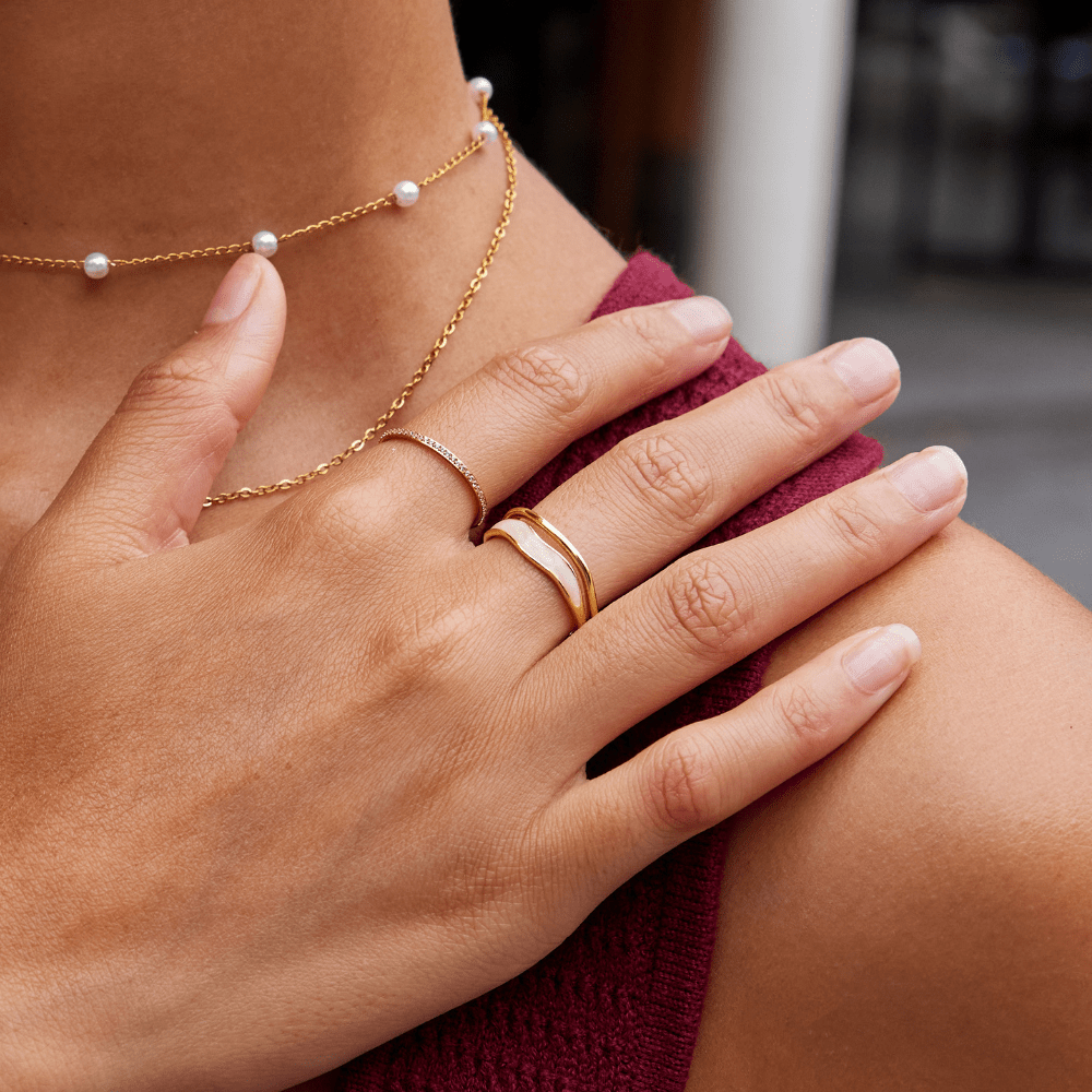 Multi-layered Golden Sahara Stack Ring