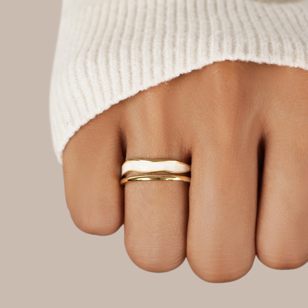 Multi-layered Golden Sahara Stack Ring