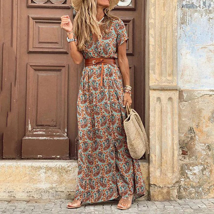 Liora | Maxi Ibiza Dress in Hippie Style + FREE Belt