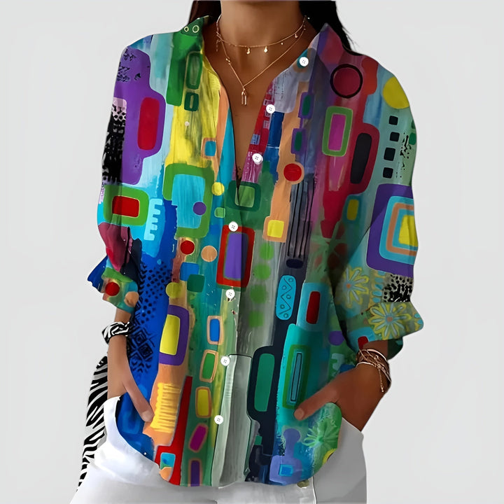 Jolijn | Blouse with a geometric pattern