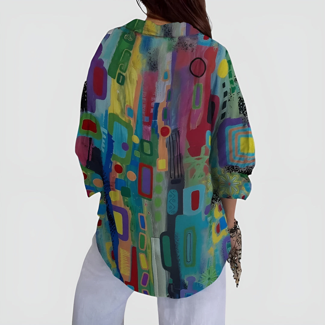 Jolijn | Blouse with a geometric pattern