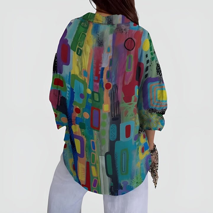 Jolijn | Blouse with a geometric pattern
