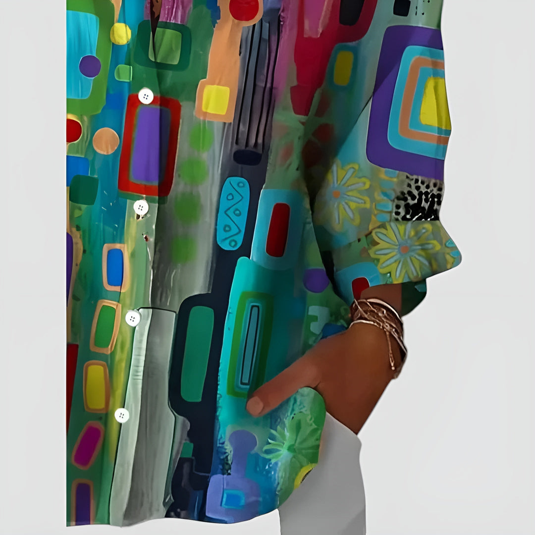 Jolijn | Blouse with a geometric pattern