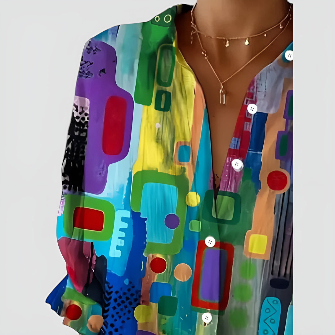Jolijn | Blouse with a geometric pattern