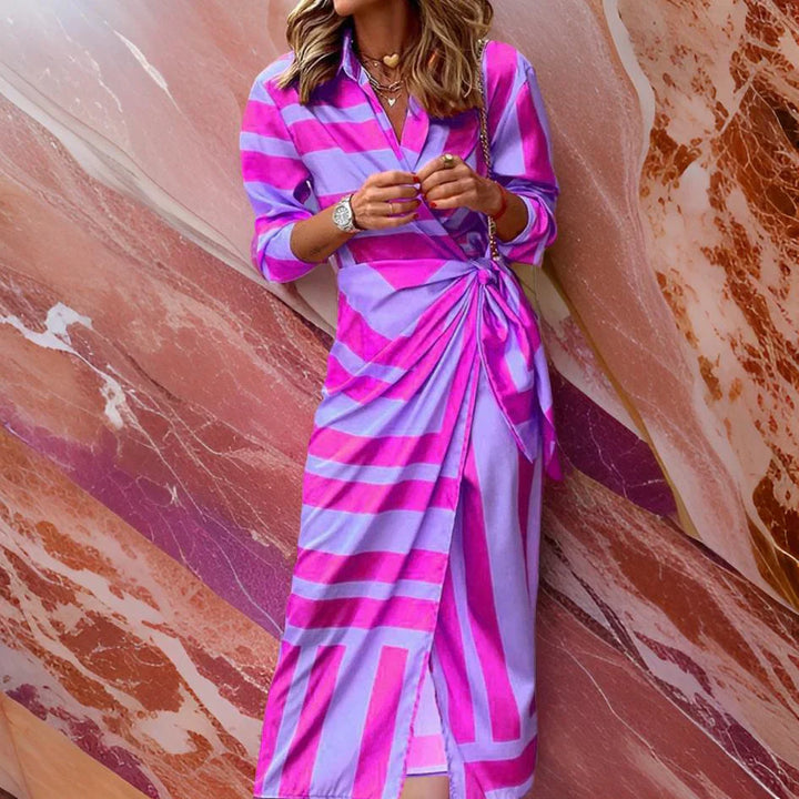 Rosea Wrap Style Dress with Print