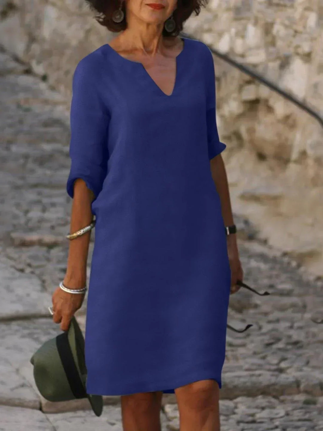 Saoirse   - V-Neck Dress that Hides the Belly