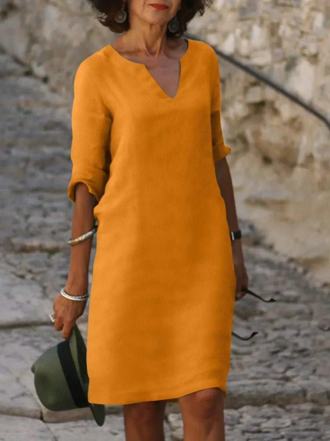 Saoirse   - V-Neck Dress that Hides the Belly